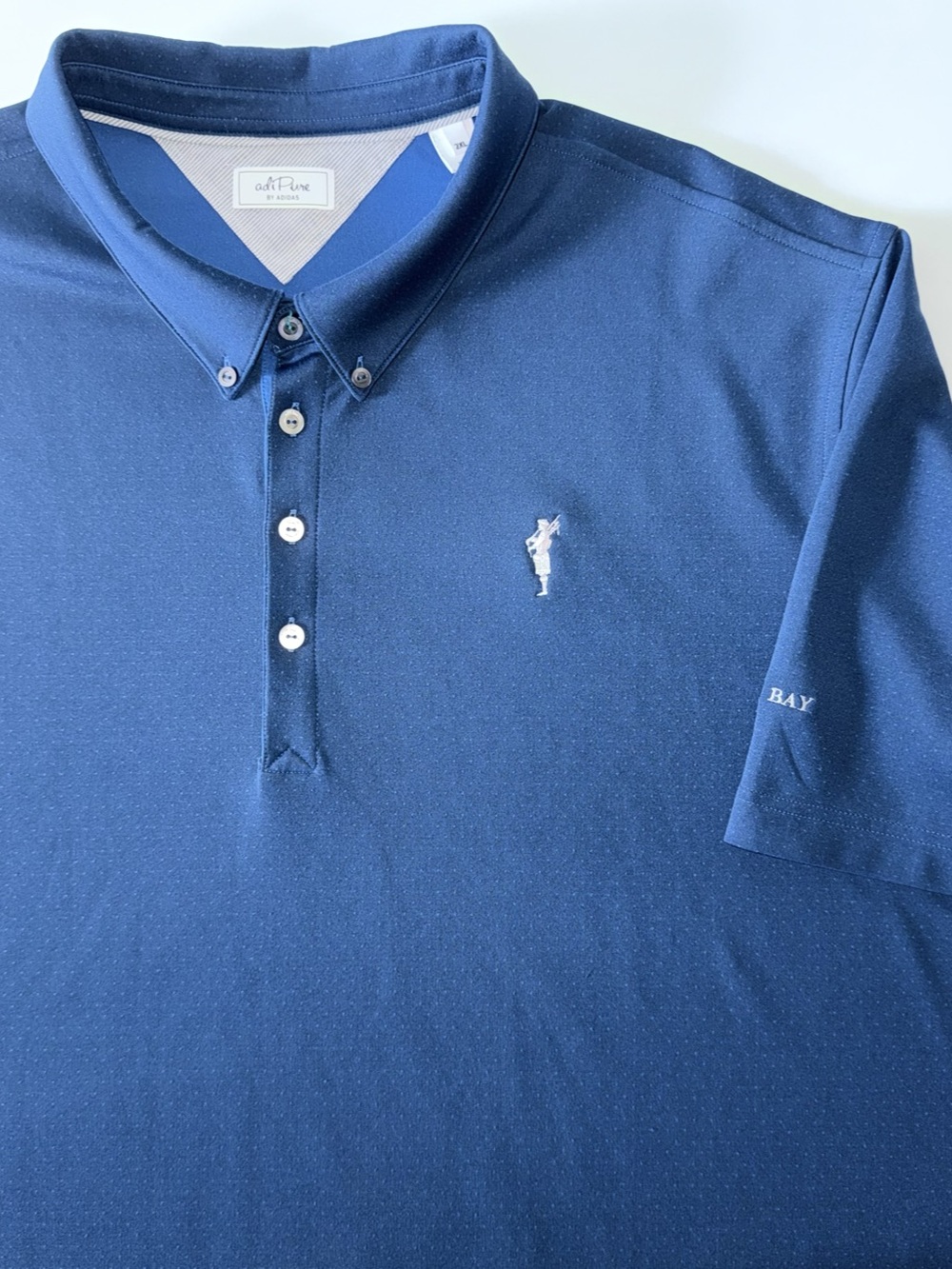 Adidas AdiPure Performance Polo Men's 2XL Blue Polka Dot Spanish Bay Stretch